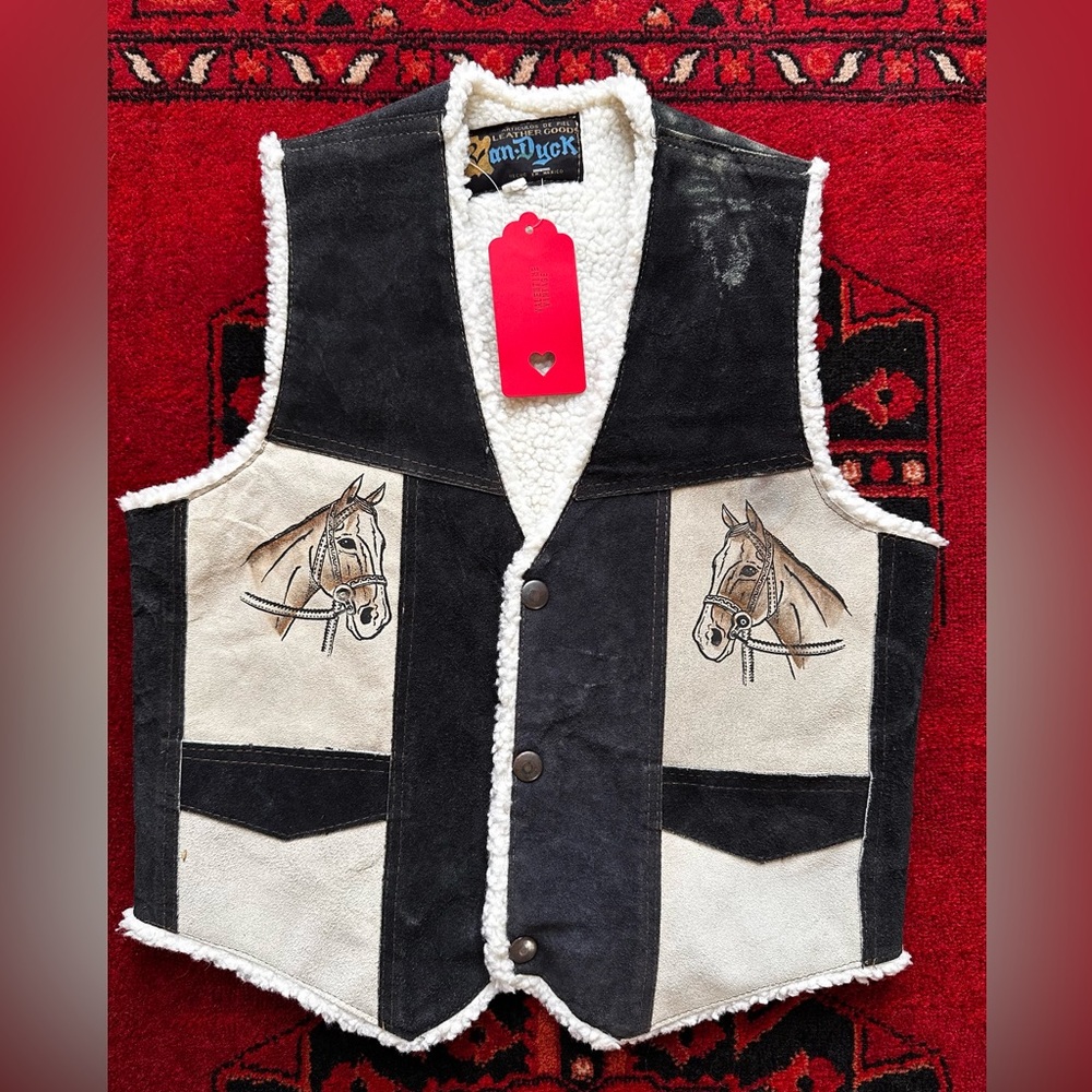 vintage suede and shearling vest